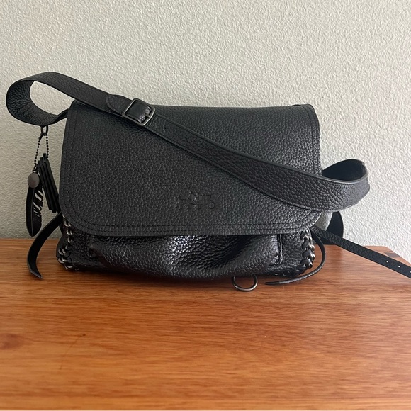 Coach Dakota Whipstitch Black Leather Bag with Charm Set - Picture 2 of 16